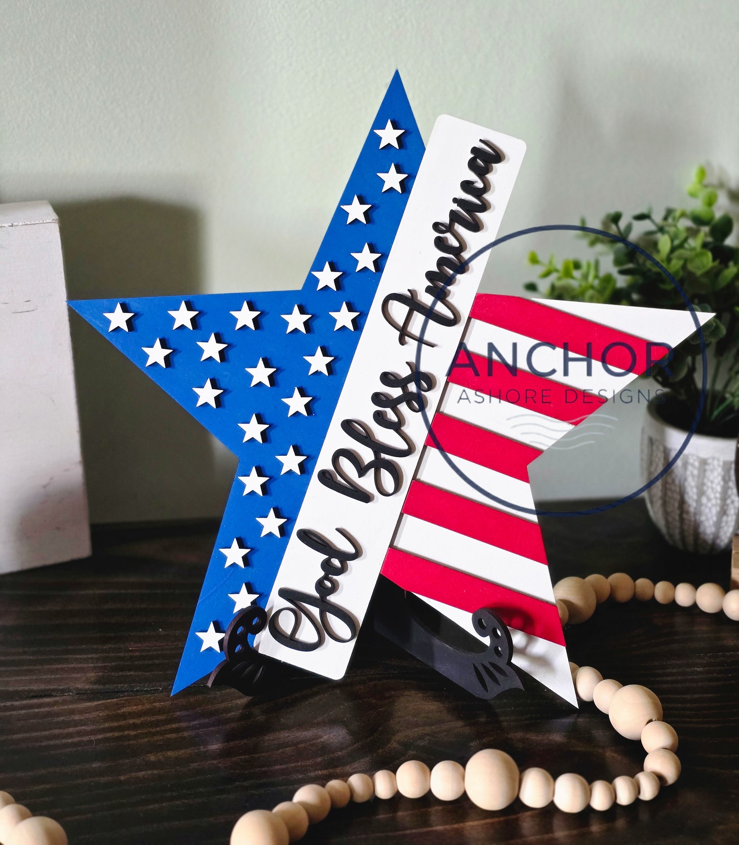 God Bless America Star Leaner