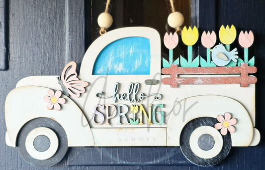 Hello Spring Truck Hanger