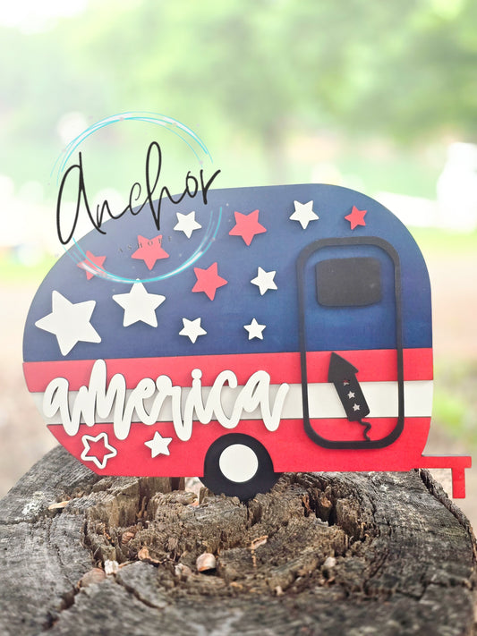 "America" Camper Shelf Sitter