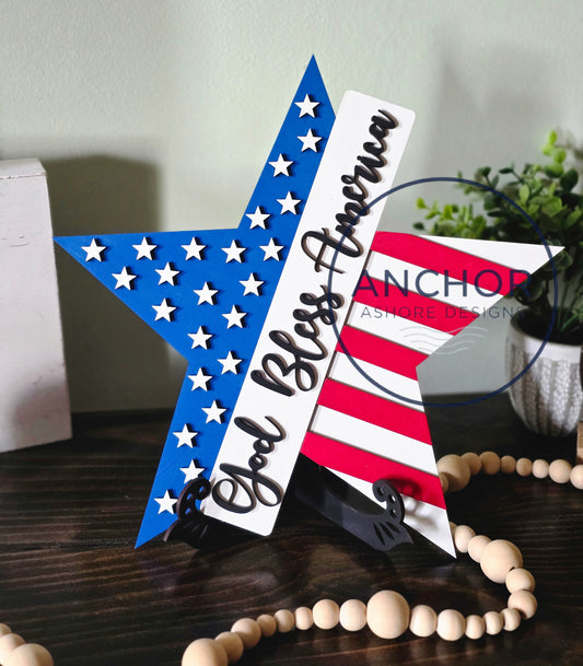 God Bless America Star Leaner