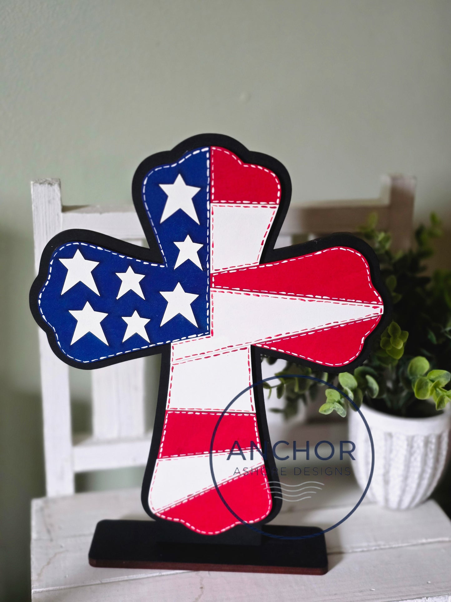 Patchwork Flag Cross